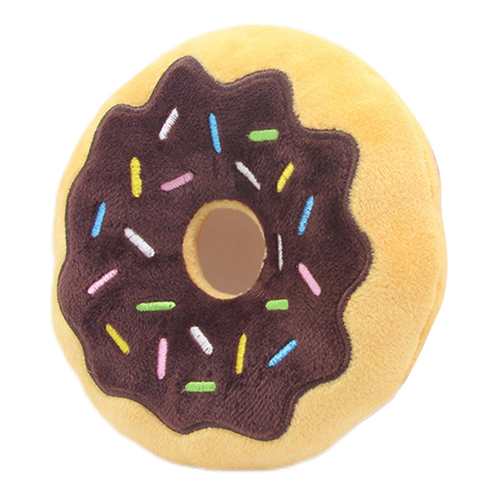 Yajimsa Plush Squeaky Doughnut for Pets, Squeaky Plush Toys for Dog Puppies, Doughnut Food Toy, Doughnut Soft Squeaky Puppy Dog Toy, Dog Interactive Toy