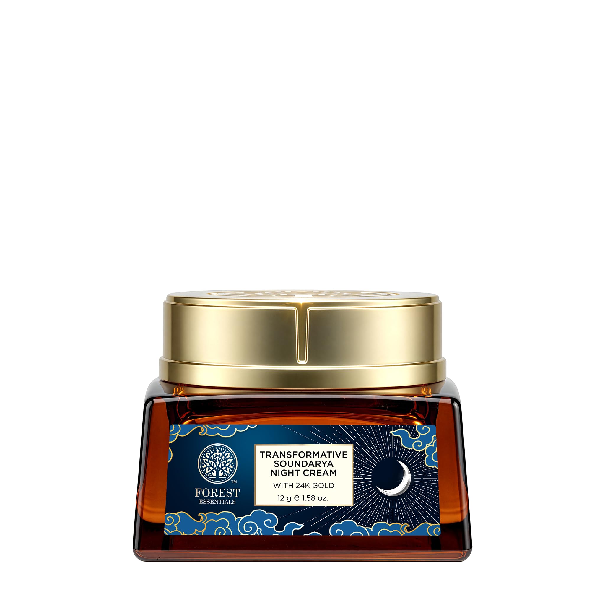 Forest Essentials Bestselling Soundarya Night Cream with 24K Gold | Anti-Ageing Overnight Repair| With Bakuchiol & Hyaluronic Acid | Restorative & Nourishing
