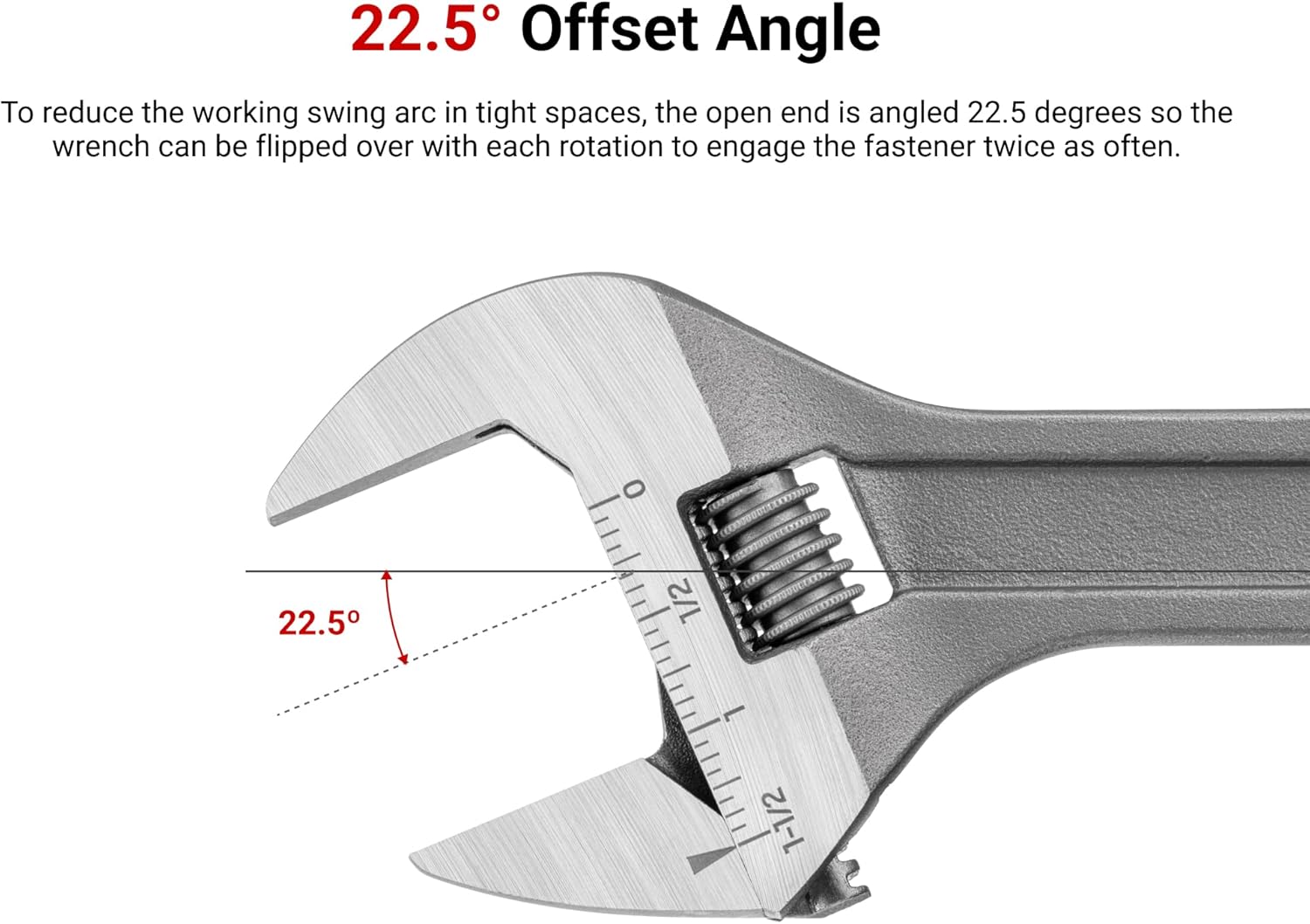 TEKTON 9 Inch Adjustable Wrench (1-1/2 in. Jaw Capacity) | WSA04222