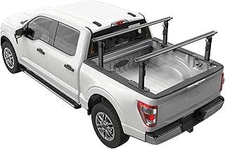 Ladder Rack for Truck, 800 LBS Capacity Truck Bed Rack, 19"-25" Height-Adjustable Aluminum Truck Ladder Racks, Fit for Large-Size Pickup Ford F150/Ram 1500/Chevy Silverado/Sierra No Bed Rails