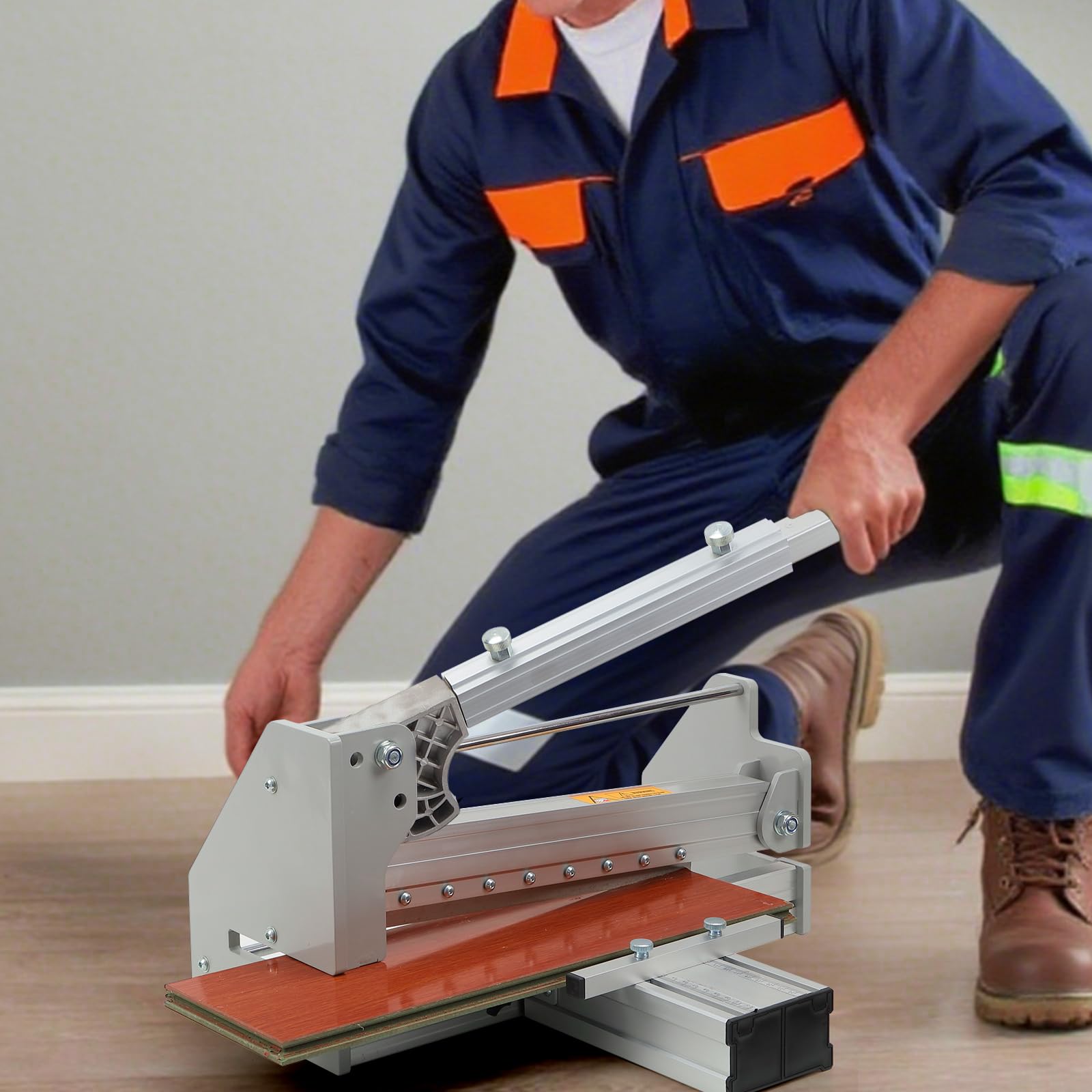 Taglierina Manuale per Laminato 300 mm, Spessore di Taglio 12 mm, Utensile Professionale per Pavimenti in Vinile, PVC, LVT, SPC, WPC, Parquet e Legno Ingegnerizzato, Taglio Pulito e Silenzioso