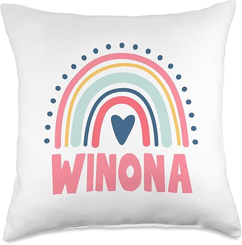 Idea Regalo Personalizzata con Nome Gifts Idea Winona Name Custom Woman Myth Legend Pink Birthday Party Throw Pillow, 18x18, Multicolor disponible en Yaxa Guatemala