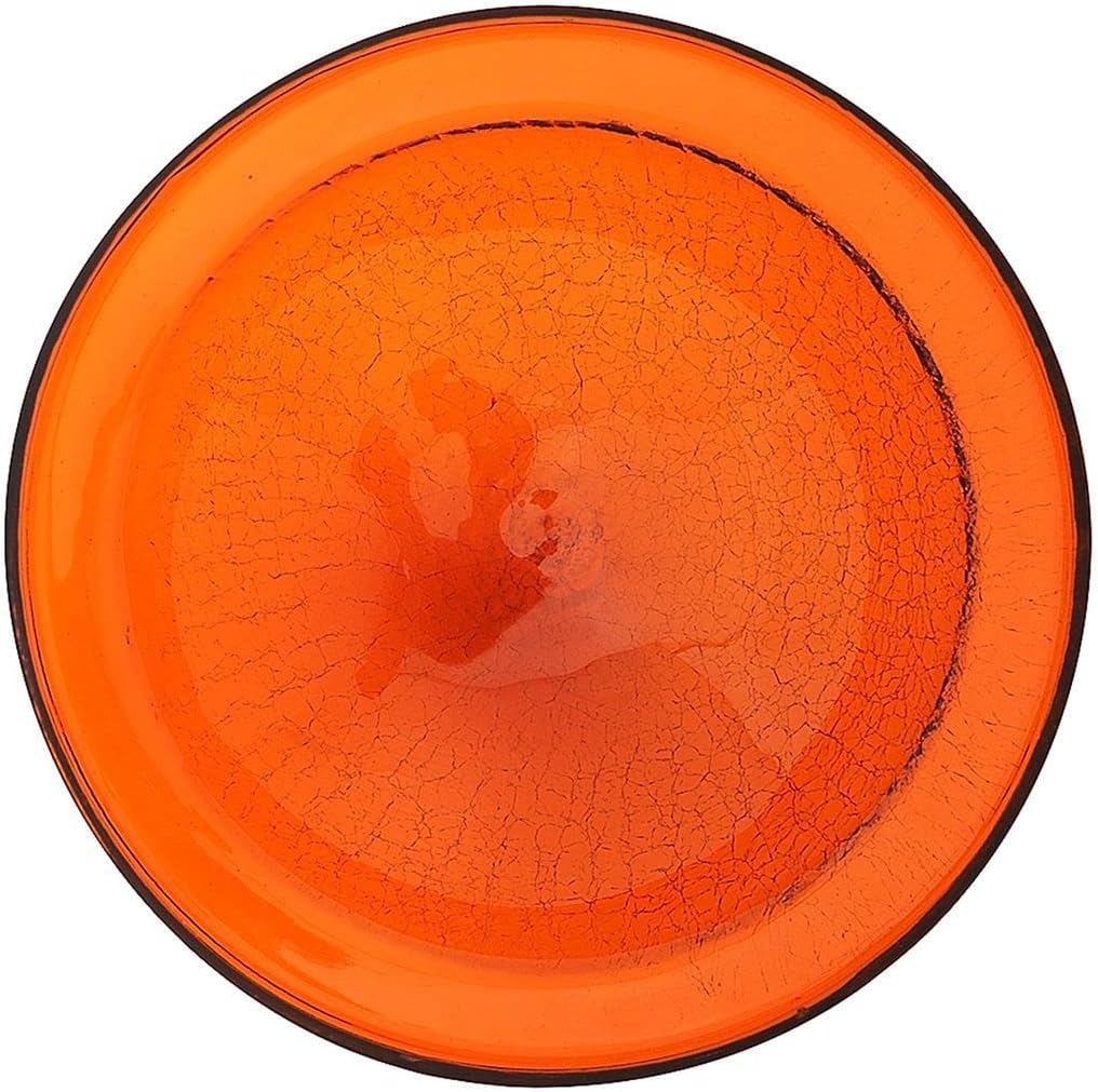 Achla Designs Crackle Glass Bowl, 12-in, Mandarin