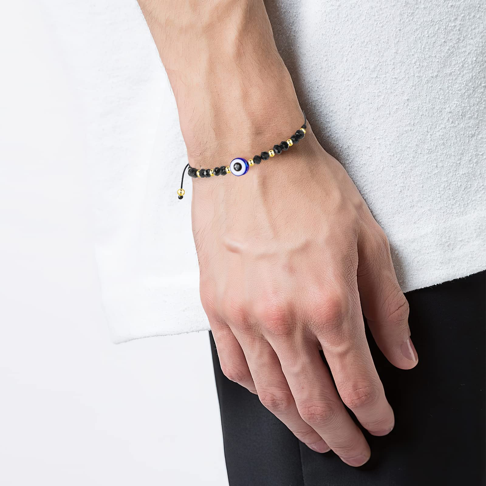 Braccialetti Coppia Filo Rosso - Portafortuna Kabbalah, Regolabili, Contro Malocchio