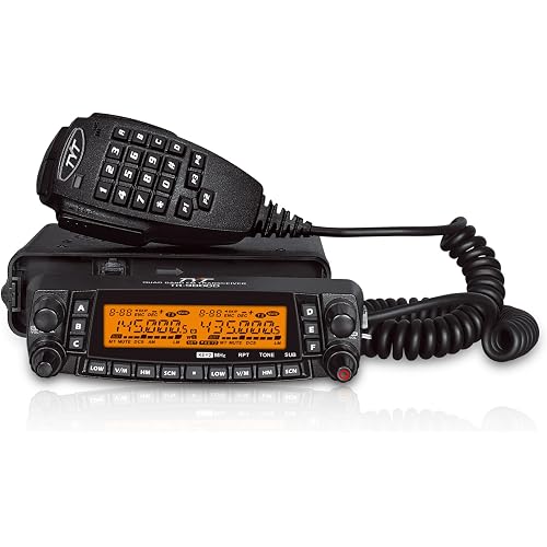 TH-9800D Quad Band 50W Mobile Ham Radio Transceiver, 10M 6M 2M 70CM Amateur Radios, Dual Display, Cross-Band Repeat, Detachable Faceplate
