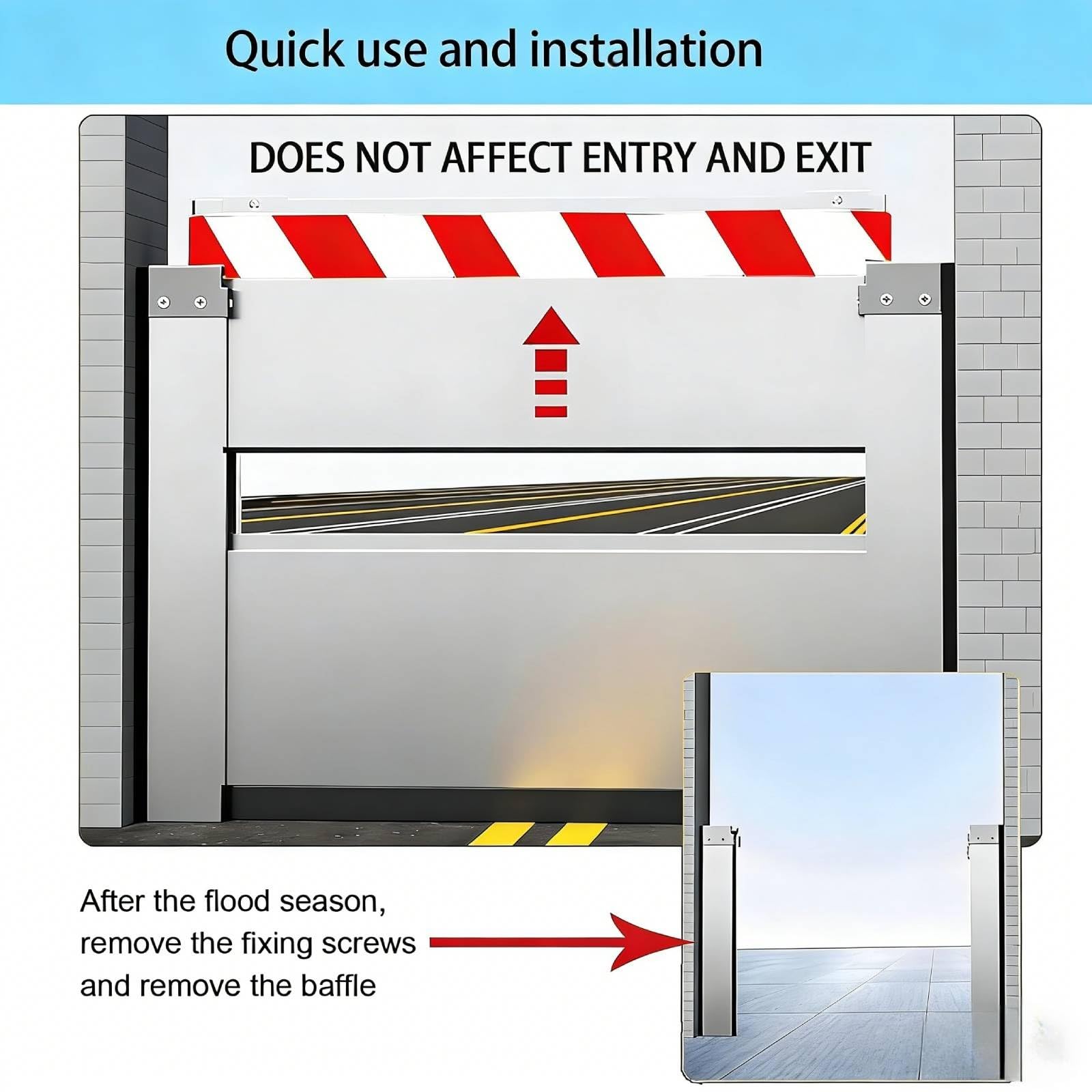 Alluminio Paratia Antiallagamento L 109cm * H 20cm Barriera Contro Le Inondazioni Riutilizzabile Barriera Antiallagamento Cancello Garage Porta Barriera di Protezione Contro Le Inondazioni