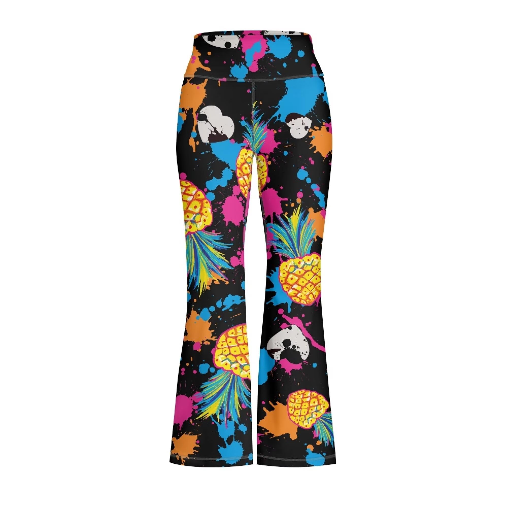 Black Pineapple Yoga Pants for Fall Soft Stretchy Long Bell Bottom Leggings Size 5-6 Girls Relaxed Fit Comfy Workout Flare Yoga Pants Cute Print Daily Wear