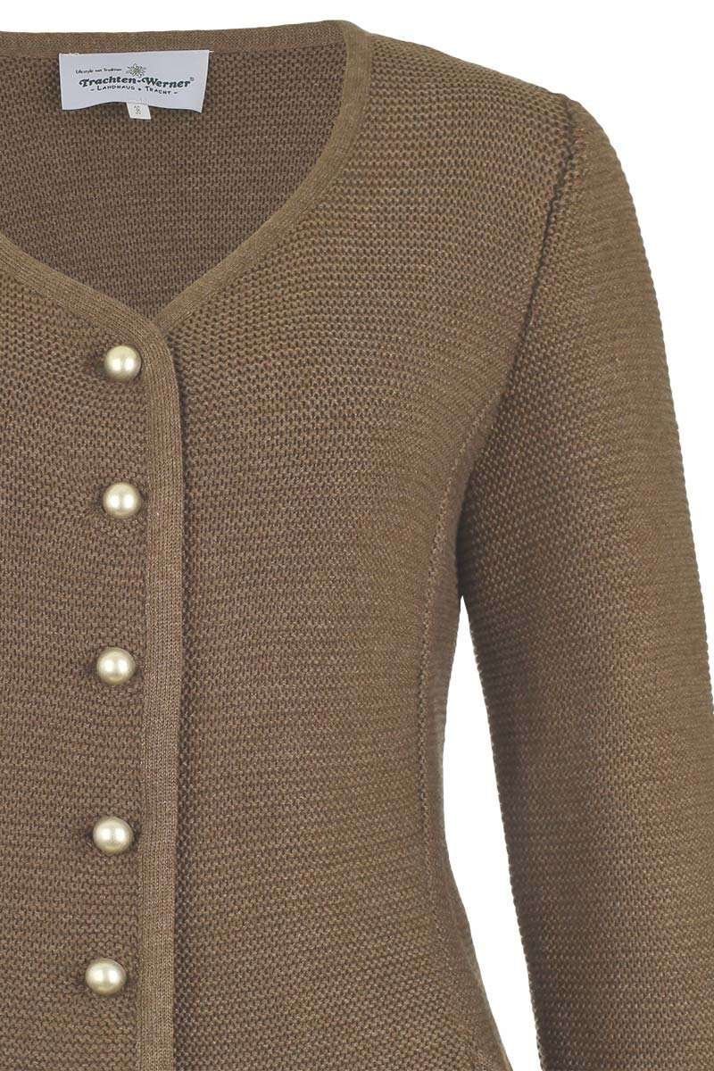 Damen Dirndljacke Strick weinrot, 200-BURGUNDROT, 32