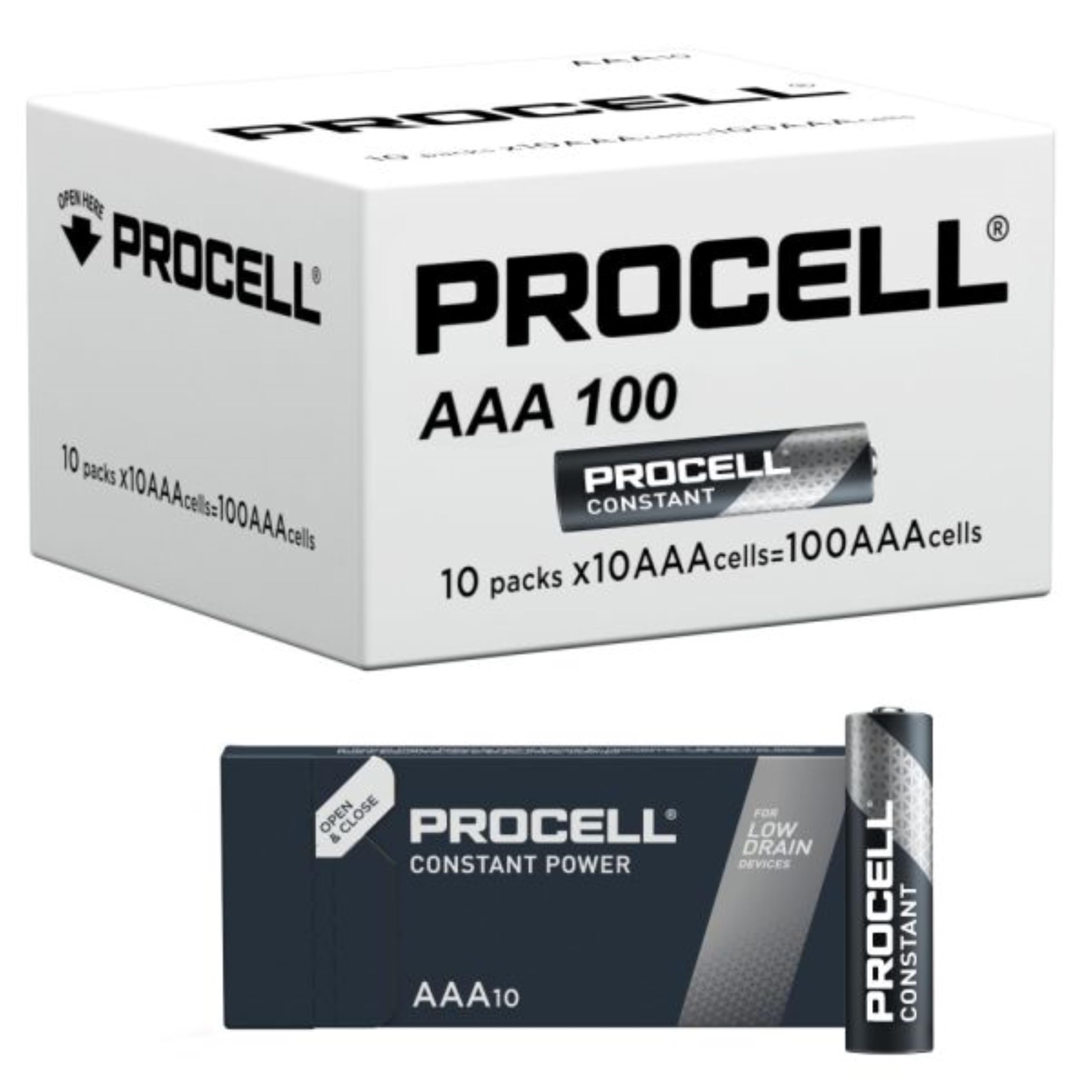 100X Duracell Procell AAA Mini Stilo (10 Blister Da 10 Batterie) 100 Pile (LR03/MINI STILO/MICRO)
