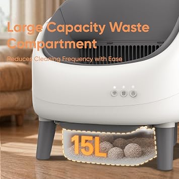 Self Cleaning Cat Litter Box, Open-Top Automatic Cat Litter Box with App Control, Large Capacity for Multiple Cats, Dual Safety Sensors, Easy Setup, Replaceable Waste Liners