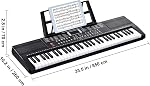 61-Key Digital Keyboard Piano with 200 Tones and Rhythms, Portable Electric Piano Kit with 60 Demo Songs, Built-In Speakers, Headphones, and Stickers for Beginner Practice