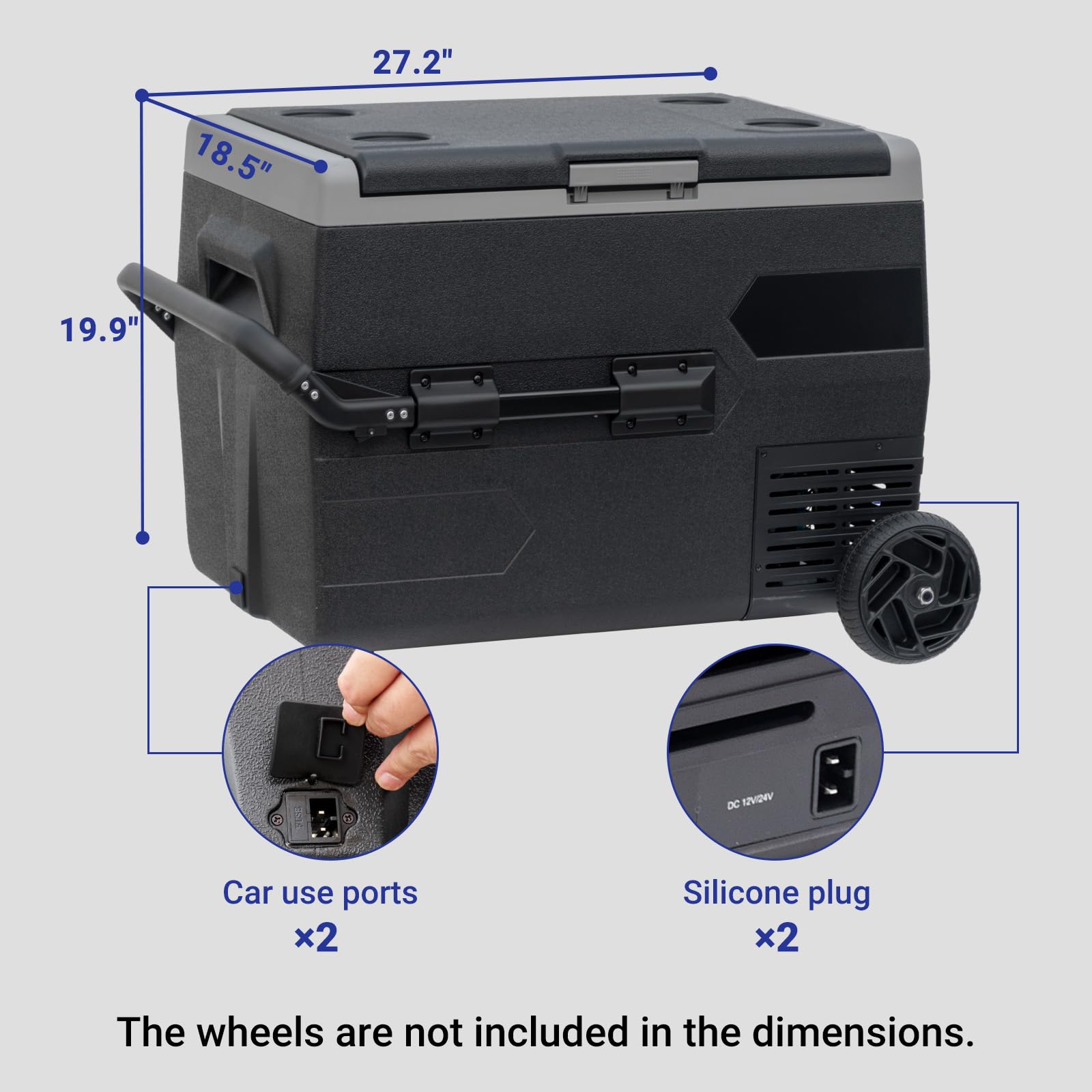 Amazon | Techomey - 65L ポータブル冷蔵庫冷凍庫、12ボルトカー
