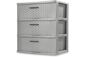3 Drawer Wide Plastic Weave Tower: The Perfect Space-Saving Storage Solution