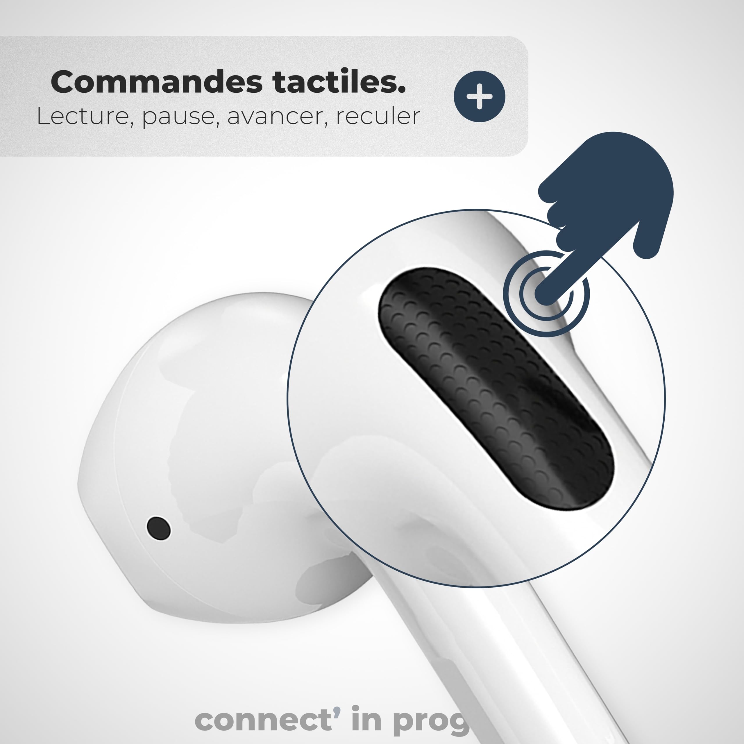 APM Ecouteurs Bluetooth sans Fil, Boîtier de Charge, Ecouteur sans Fil, Son Stéréo, Oreillette Main Libre, Coque Silicone Bleu Nuit, Casque Audio, Compatible PC Smartphone Tablette, Blanc, 600331
