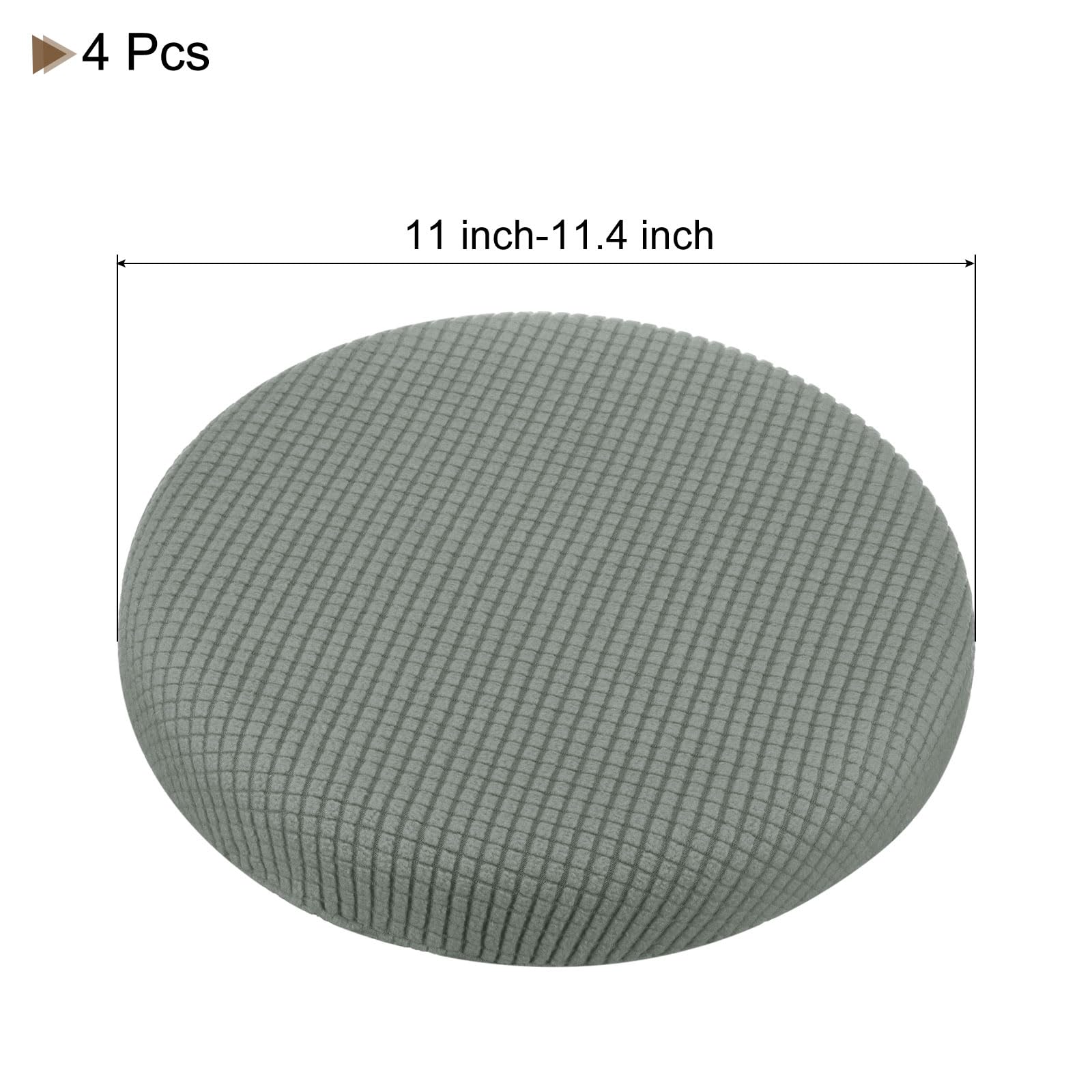 Uxcell 4pcs Upgraded Round Bar Stool Covers, Round Chair Covers Dia.12-14", for Bar Stool Slipcovers Light Gray - Image 2