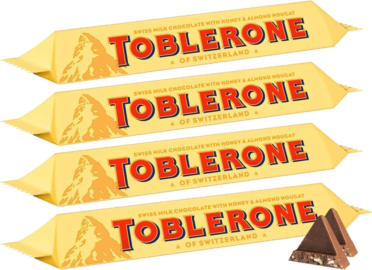 Swiss Milk Chocolate With Honey And Almond Nougat Pack Of 4 Pouch, 4 X 50 G, 200 Gm