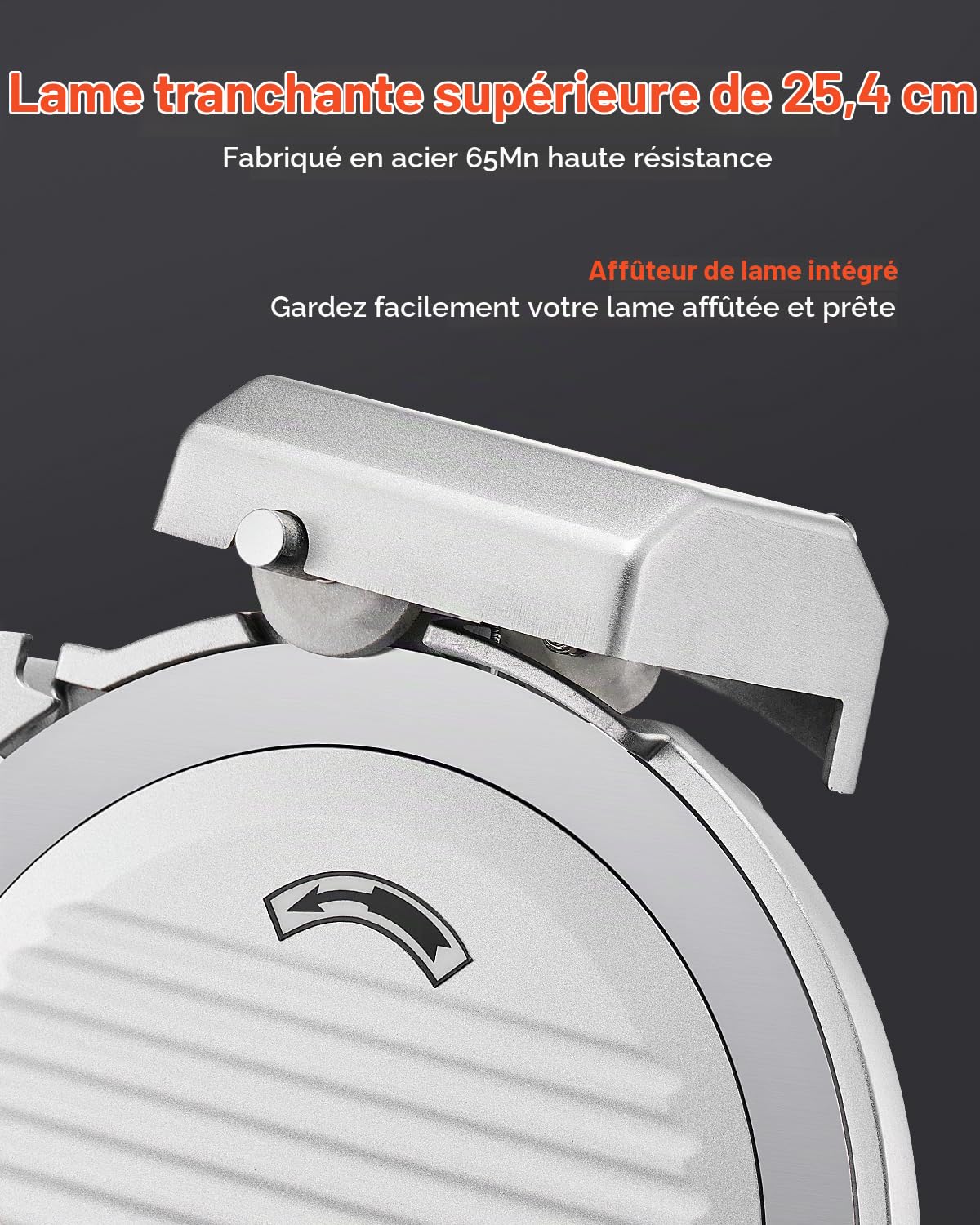 VEVOR Trancheuse à viande commerciale, 180 W, trancheuse électrique pour aliments de charcuterie, avec lame de qualité supérieure de 65 Mn, épaisseur réglable 0-10 mm, pour viande, pain dur, fromage
