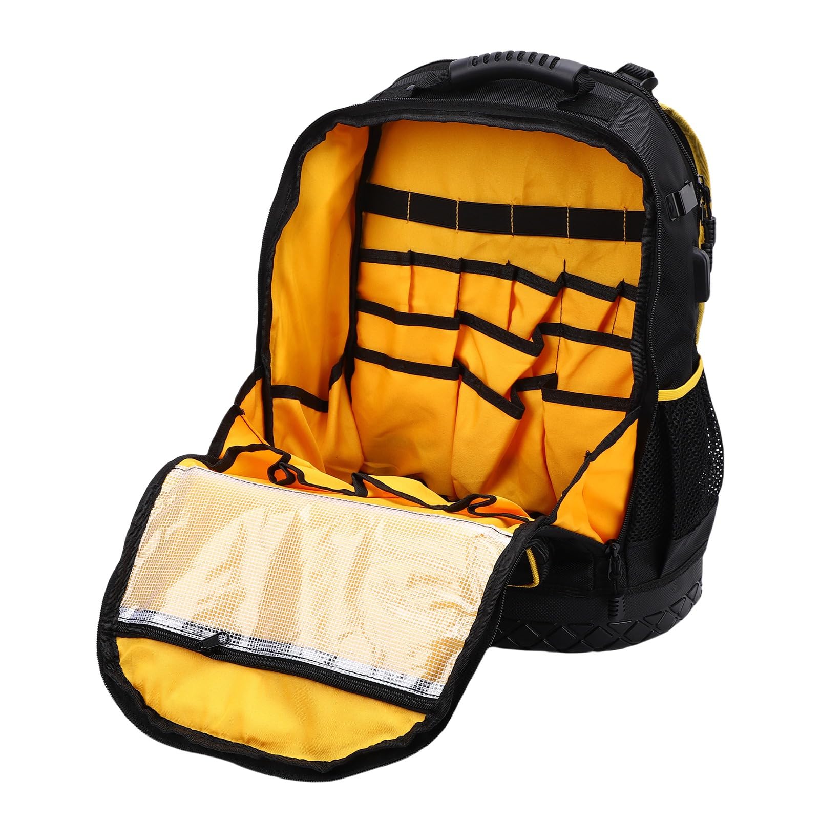 Generic Zaino Portautensili con Fondo Rigido con Custodia Imbottita per Laptop e Porta USB per Professionisti, Realizzato in Resistente Tessuto Oxford