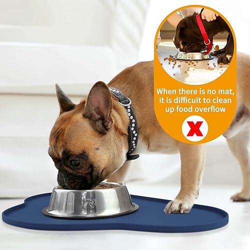 Miniatura 76 de Ptlom Mantel individual de silicona para perros y gatos, antideslizante, impermeable, para alimentos y agua, tapete para bandeja para cachorros