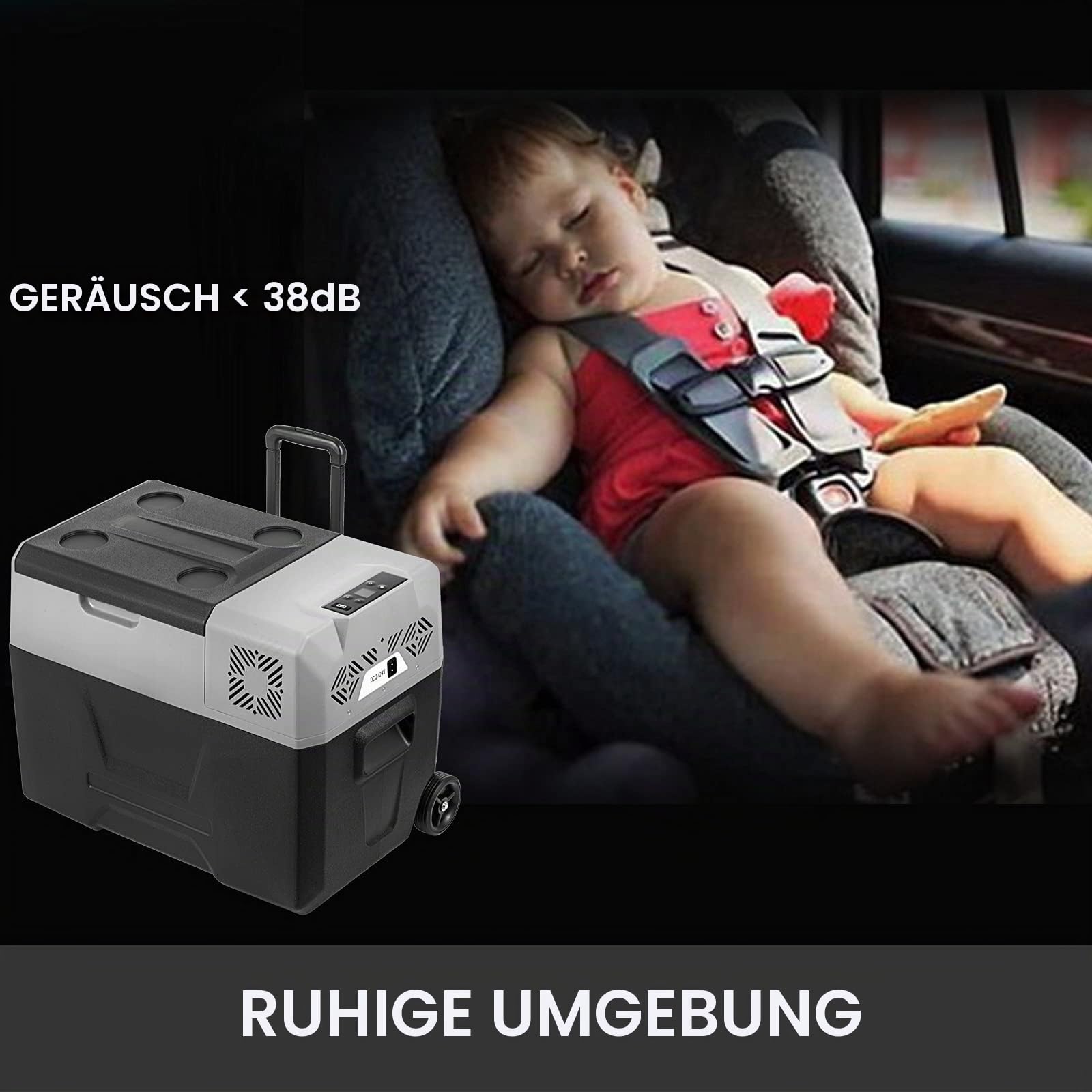 VEVOR Thermoelektrische Kühlbox, tragbar, 30/40/50 l, Reisekühlschrank, für Auto, Mini-Kühlschrank, für Getränke mit LCD (30 l)