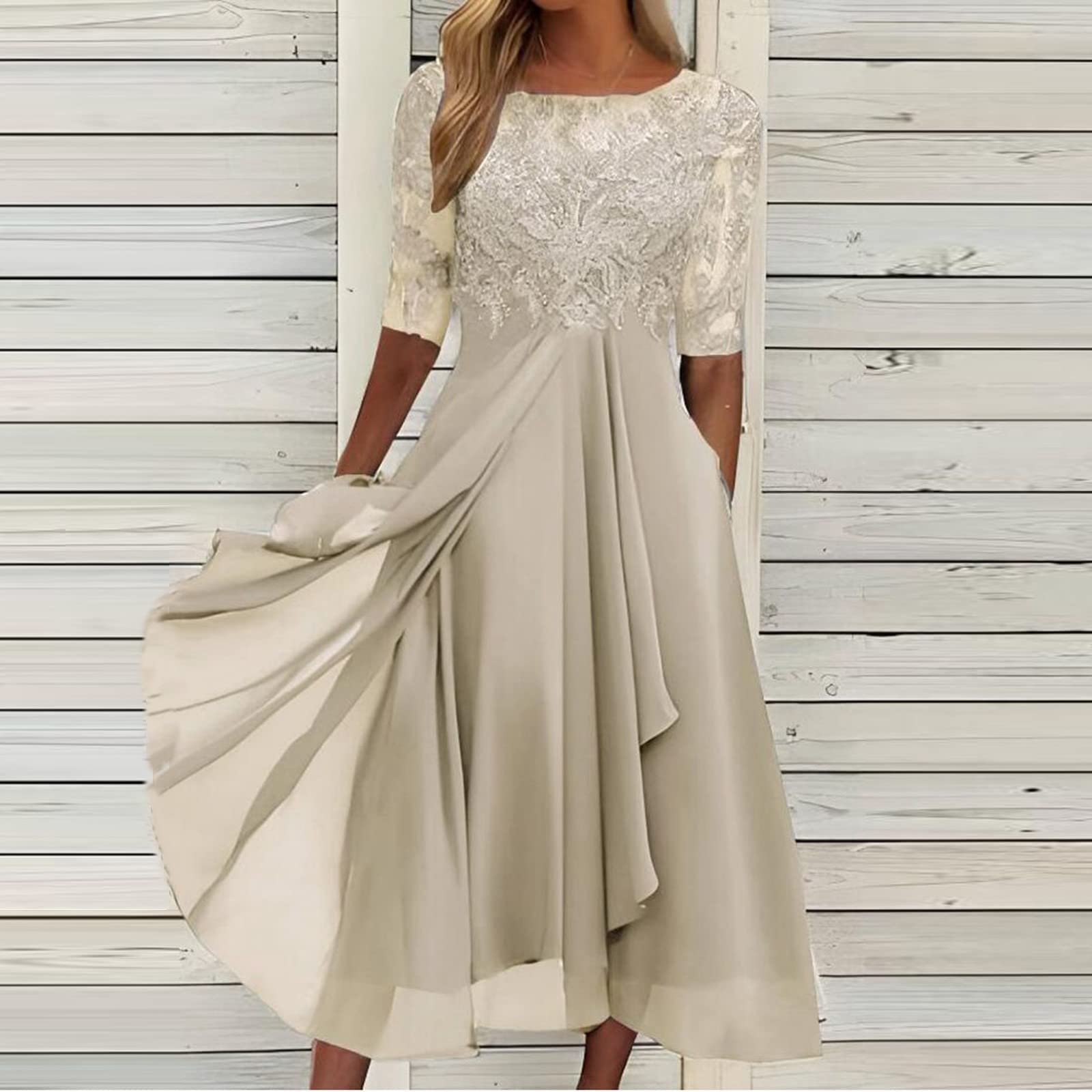 Robe Princesse Fille Soie en Dentelle brodée de Longueur de thé pour Femmes Jupe Plissée Courte Cuir