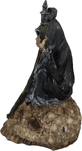 Miniatura 7 de Ebros Gift The Dark Lord - Esqueleto de la parca sin rostro sentado en ojos LED coloridos Cráneo Morphing sosteniendo figura de reloj de arena, luz