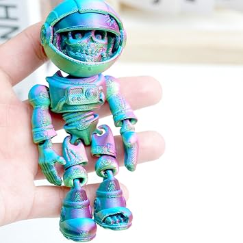 3D Printed Skeleton Astronaut,Articulated Zombie Astronauts Models,Flexible Joint Figurines, 3D Printing Stuff Cheap,Stress Relief, Fidget restlessness, ADHD Toys, Surprise Fantasy Gifts (RGB)