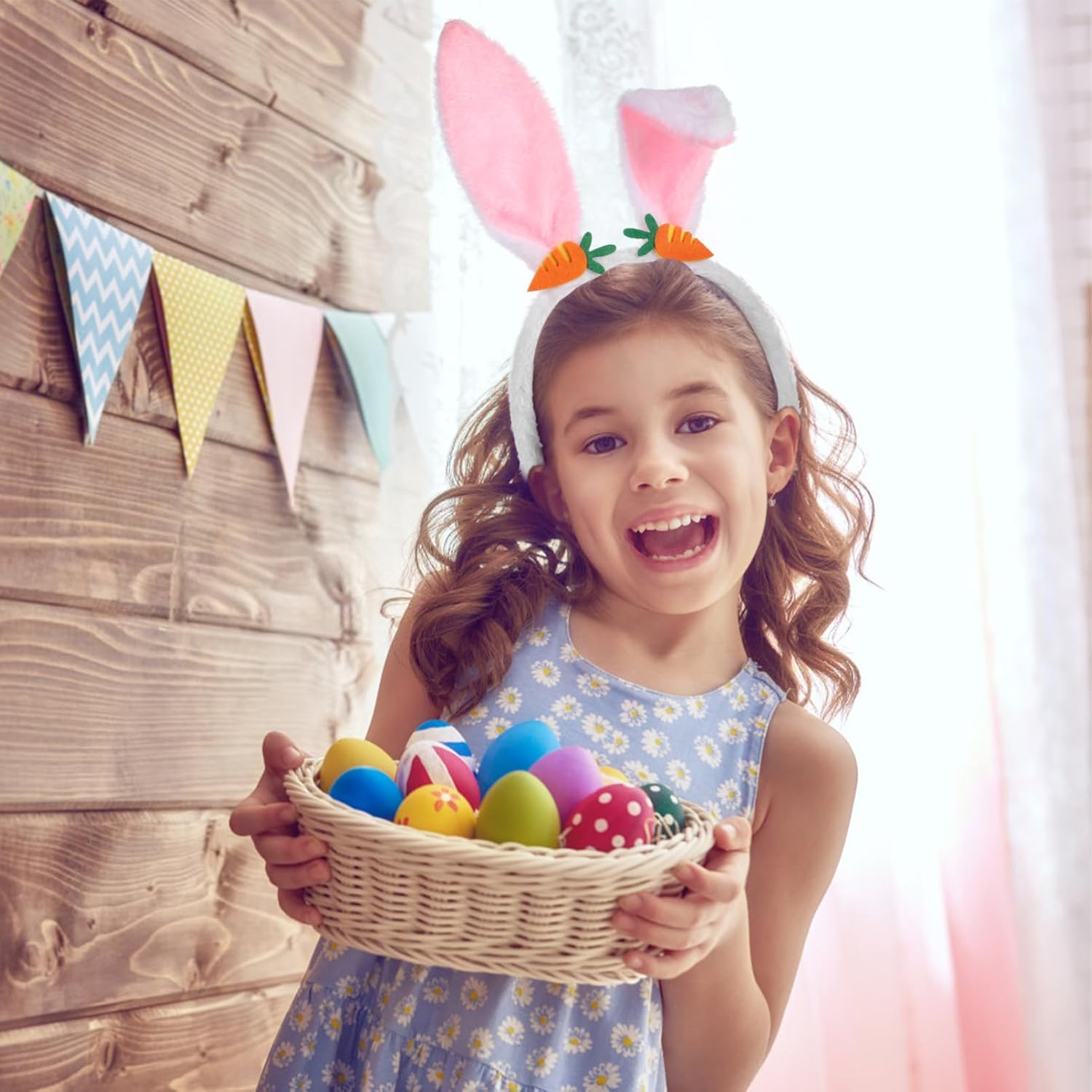 Bunny Ears Headbands: Halloween Bunny Ears Plush- Cosplay Hairbands Costume for Easter Animal Theme Party - Image 4