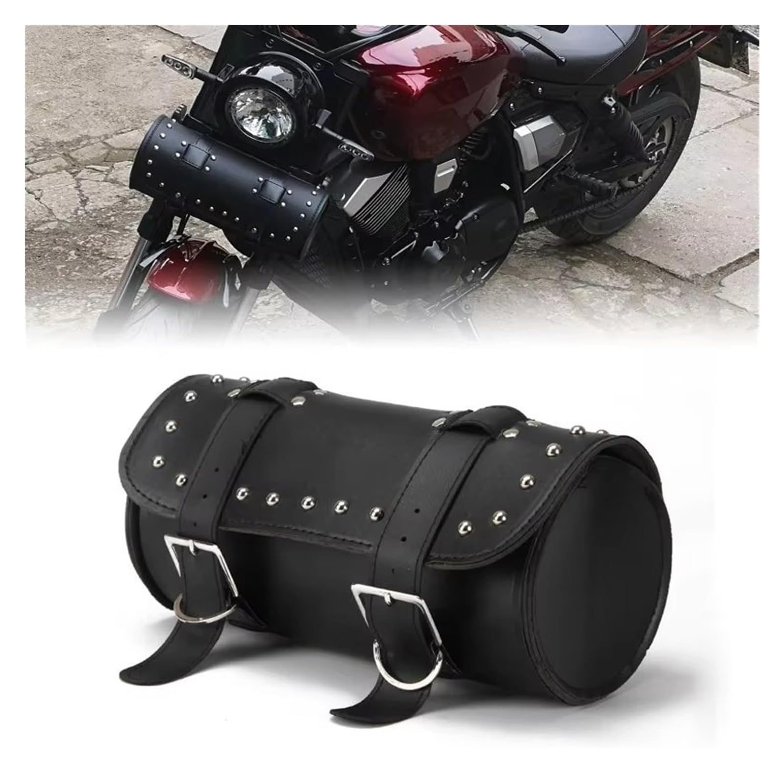 Moto Paraurti Borsa per VT per Shadow per Ace per Classic 600 700 750 1100 per VTX 1300 per GL1800 Pelle Sintetica Anteriore Forcella Attrezzi Borsa Laterale Bagagli