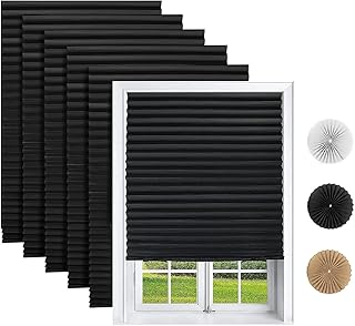 Changshade 6 Pack Temporary Shades, Pleated Paper Blinds for Indoor Wind...