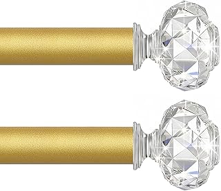 Gold Decorative Crystal Curtain Rods:36-88
