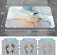 Vista 2 de Gibelle Alfombra de baño súper absorbente, de secado rápido, delgada, para debajo de la puerta, antideslizante, parte trasera de goma, para frente