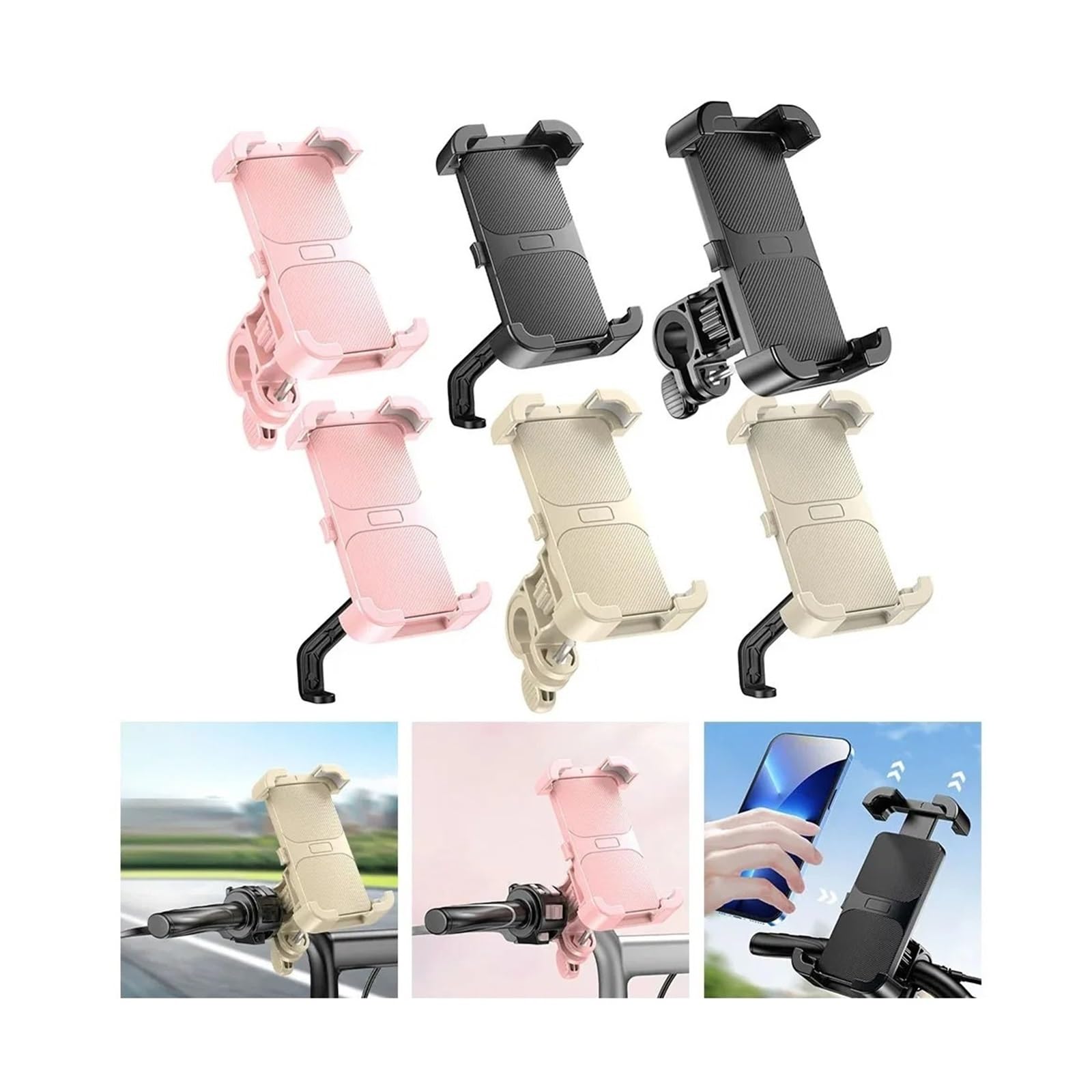 Support Navigation GPS Support De Téléphone Rotatif À 360° pour Vélo Électrique, Adapté Au VTT Et La Moto(Pink Style B)