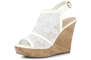 Women's Open Toe Platform Heel Lace Wedges Sandals