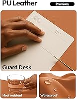 Vista 3 de YSAGi Almohadilla de escritorio protectora, alfombrilla grande para ratón, alfombrilla de escritorio de piel sintética antideslizante impermeable