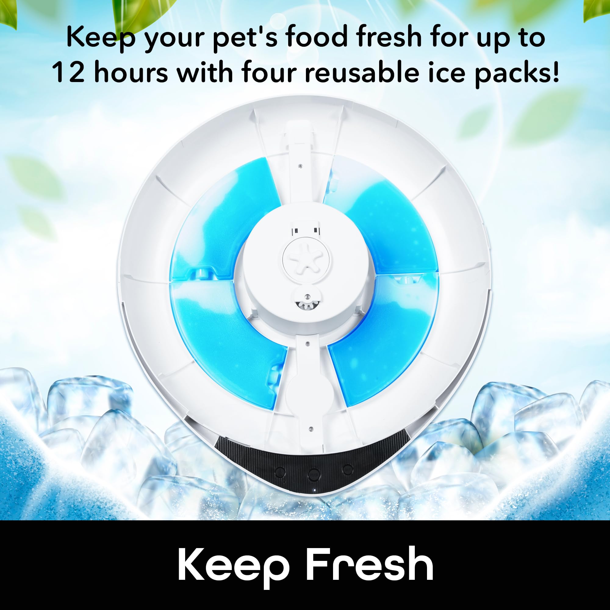 Geeni Smart Pet Feeder, Programmable Dispenser for Wet/Dry Food, App Control, Alexa/Google Compatible, Large Capacity, Battery Powered