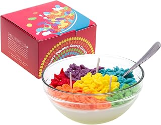 Colorful Cereal Bowl Candle with Spoon, Fruity Scented Cereal Candles Soy Wax Candle for Home Decor, Cute Birthday Gifts, Unique Christmas Gifts for Women Men
