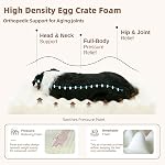 Orthopedic Dog Bed for Large Dogs, Firm Egg Crate Foam, Non-Slip Bottom | Machine Washable Cover, Plush Faux Rabbit Fur Top, Pet Beds for Crate, Floor & Car, Up to 50 lbs, Brown, 35"L x 22"W x 3"H