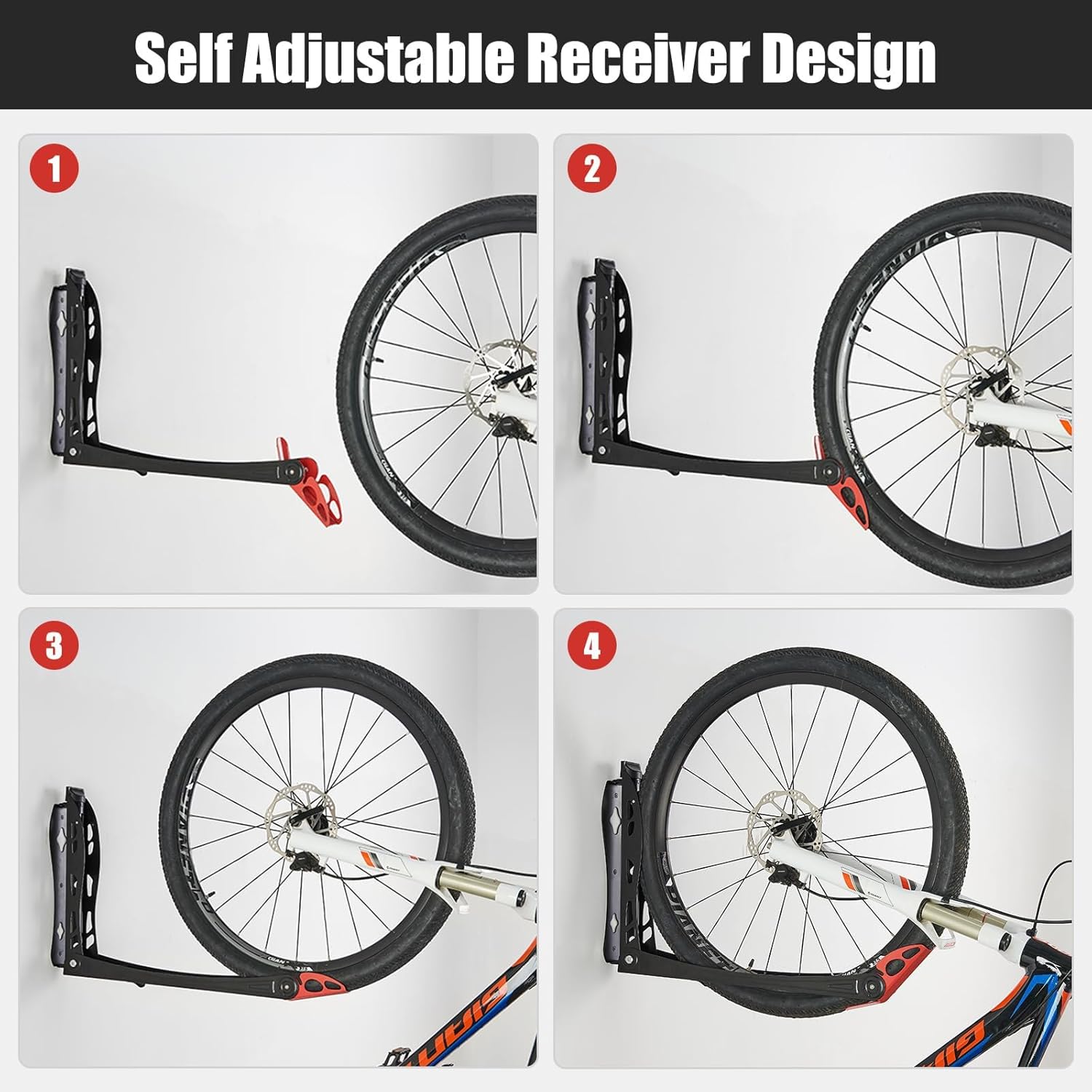 Swivel Bike Racks, No Lifting Wall Mounted Bike Storage Solution for Home, Garage Bike Hanger, Vertical Bike Wall Hangers