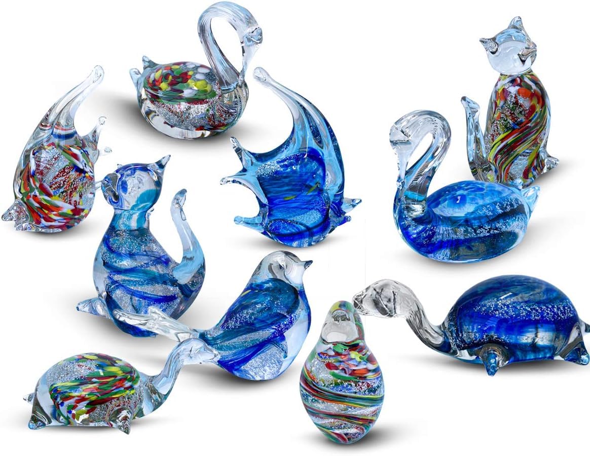 Gocce di Murano Ornamento Centrotavola Animale in Vetro Made in Italy, Lavorato Artigianalmente Secondo la Tradizione degli Artigiani di Murano Vetro Soffiato con Riflessi Interni