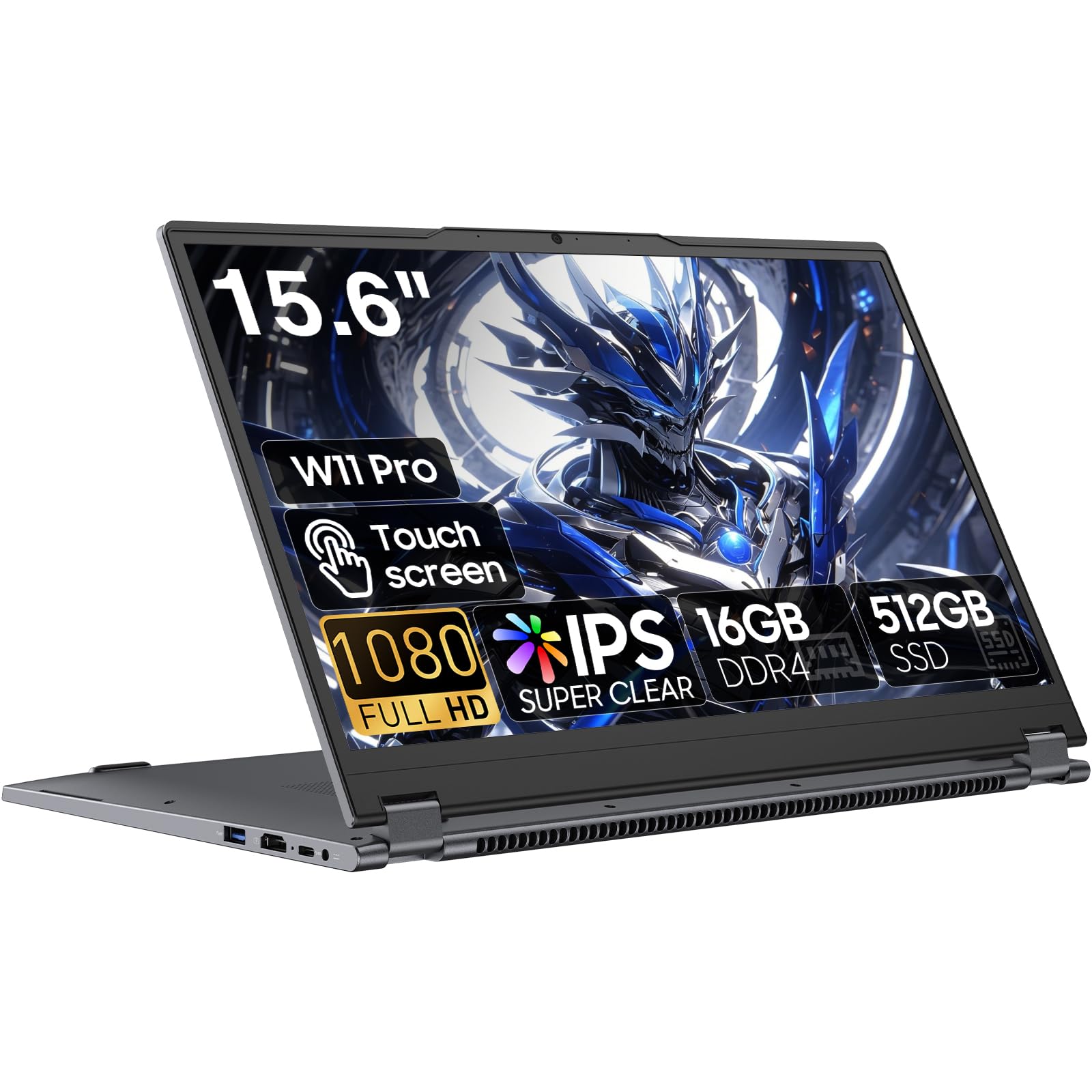 Yoga 2-en-1 Ordinateur Portable 15,6", 16 Go de RAM DDR4, 512 Go de SSD, Ryzen 3 3200U (jusqu'à 3,5 GHz) Radeon Vega 3,Écran Tactile Full HD,Wi-FI 5,BT5.1,RJ45,Clavier rétroéclairé