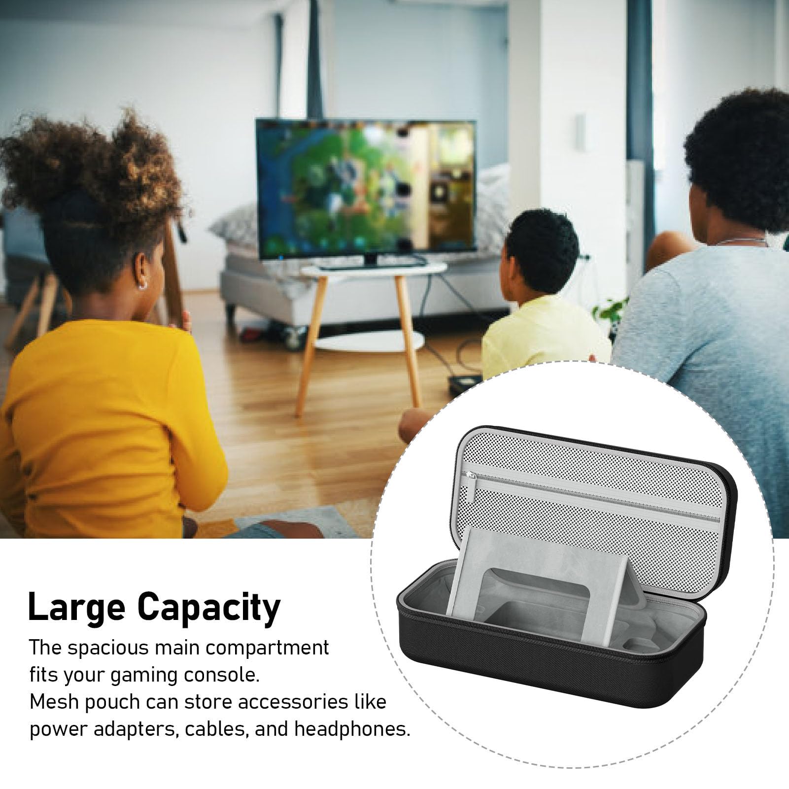 Greensen Custodia per Console di Gioco Portatile Custodia Rigida in EVA Resistente all'acqua Grande capacità con in Rete Maniglia per Assorbimento degli Urti per Viaggi Uso Quotidiano Adatta per