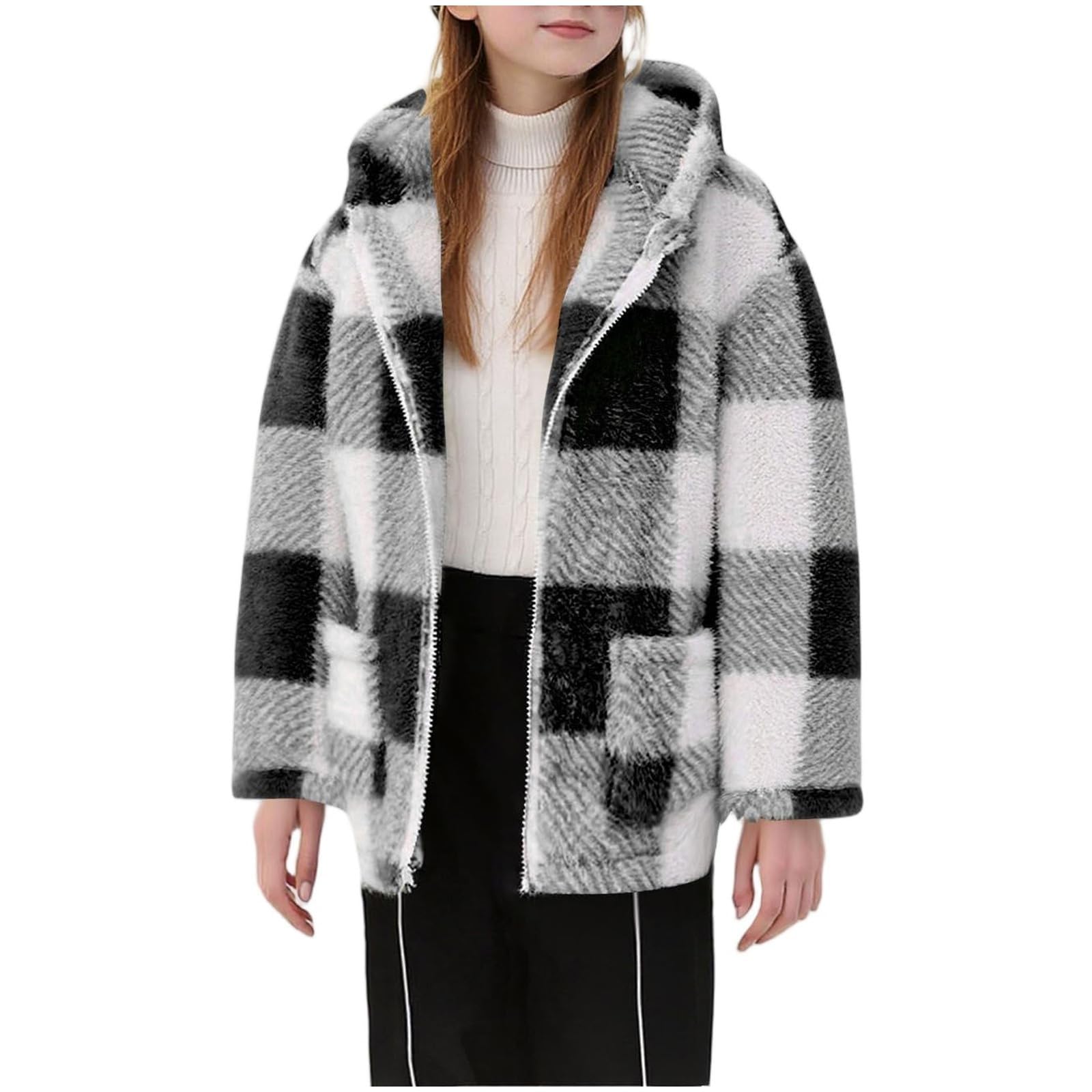 Winterjacke Teenager Mädchen Winddicht Mit Taschen Mantel Wärme Steppjacke Mit Kapuze Outdoorjacke Lang/kurze Reißverschluss Softshelljacke Leichte Winterjacke Mädchen Kinder Fleecejacke