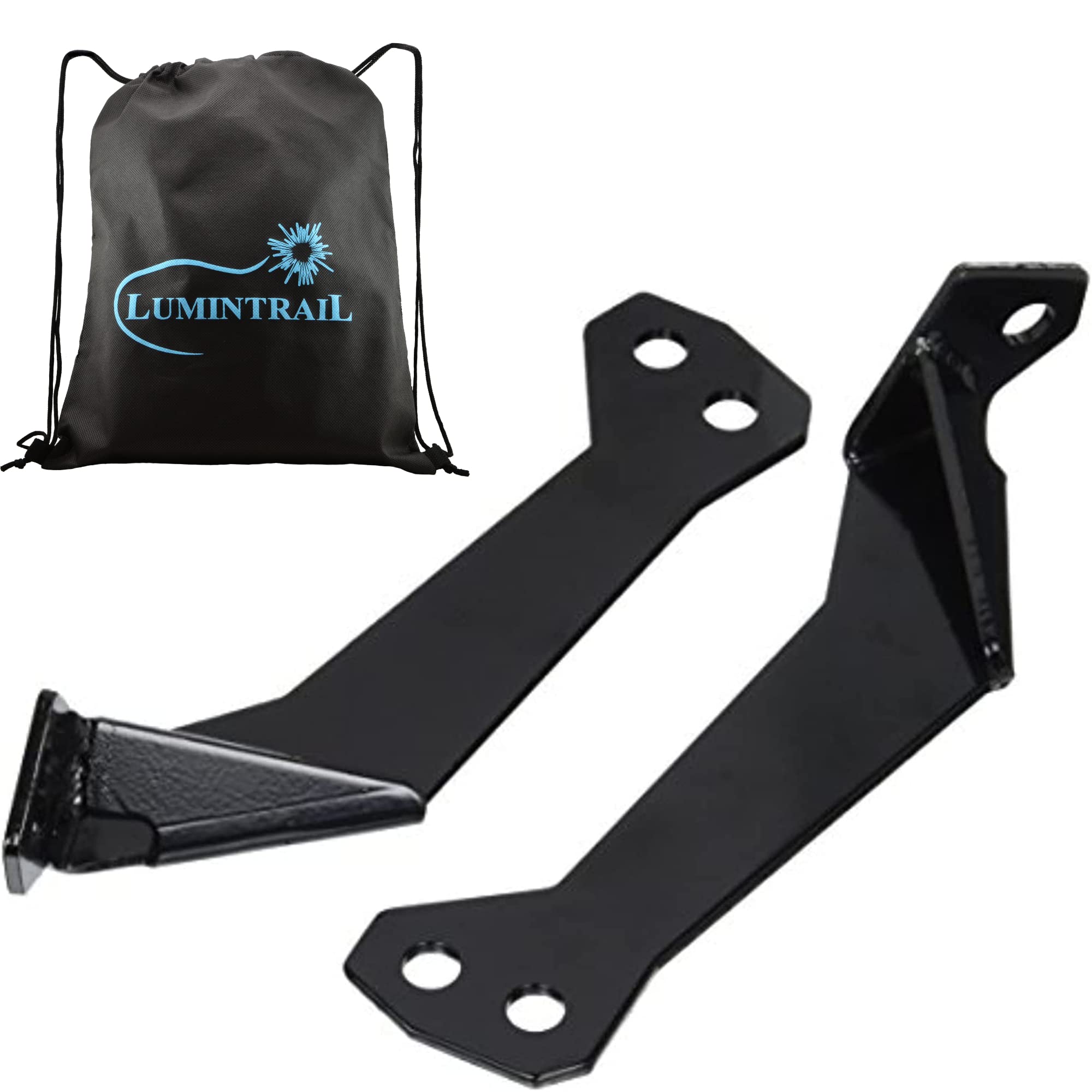 Seismik UTV LED Light Bar Mounting Brackets, Pair, Compatible with Polaris RZR RZR 900S, 1000S, 1000XP, and Turbo, Part #12110, with a Lumintrail Drawstring Bag