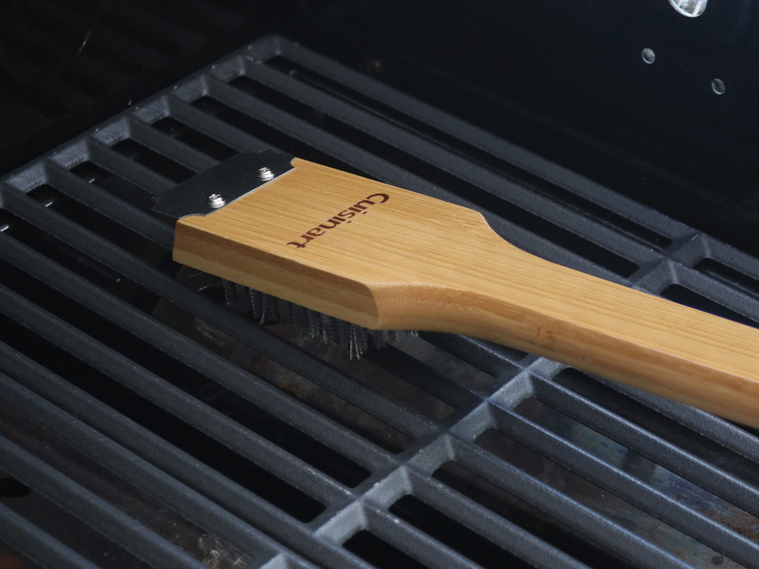 Cuisinart CGWM-059 Bambus-Grillbürste mit Edelstahl-Bürstenkopf, 45,7 cm