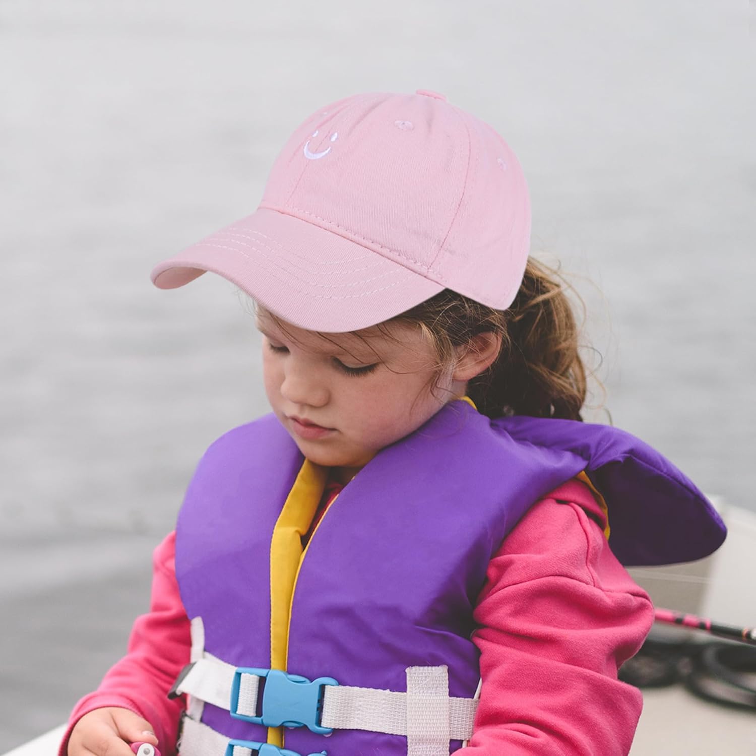 Kids Smile Face Baseball Cap Adjustable Low Profile Unstructured Cotton Sun Hat Visor for 3-7 Yrs Boys Girls - Image 6