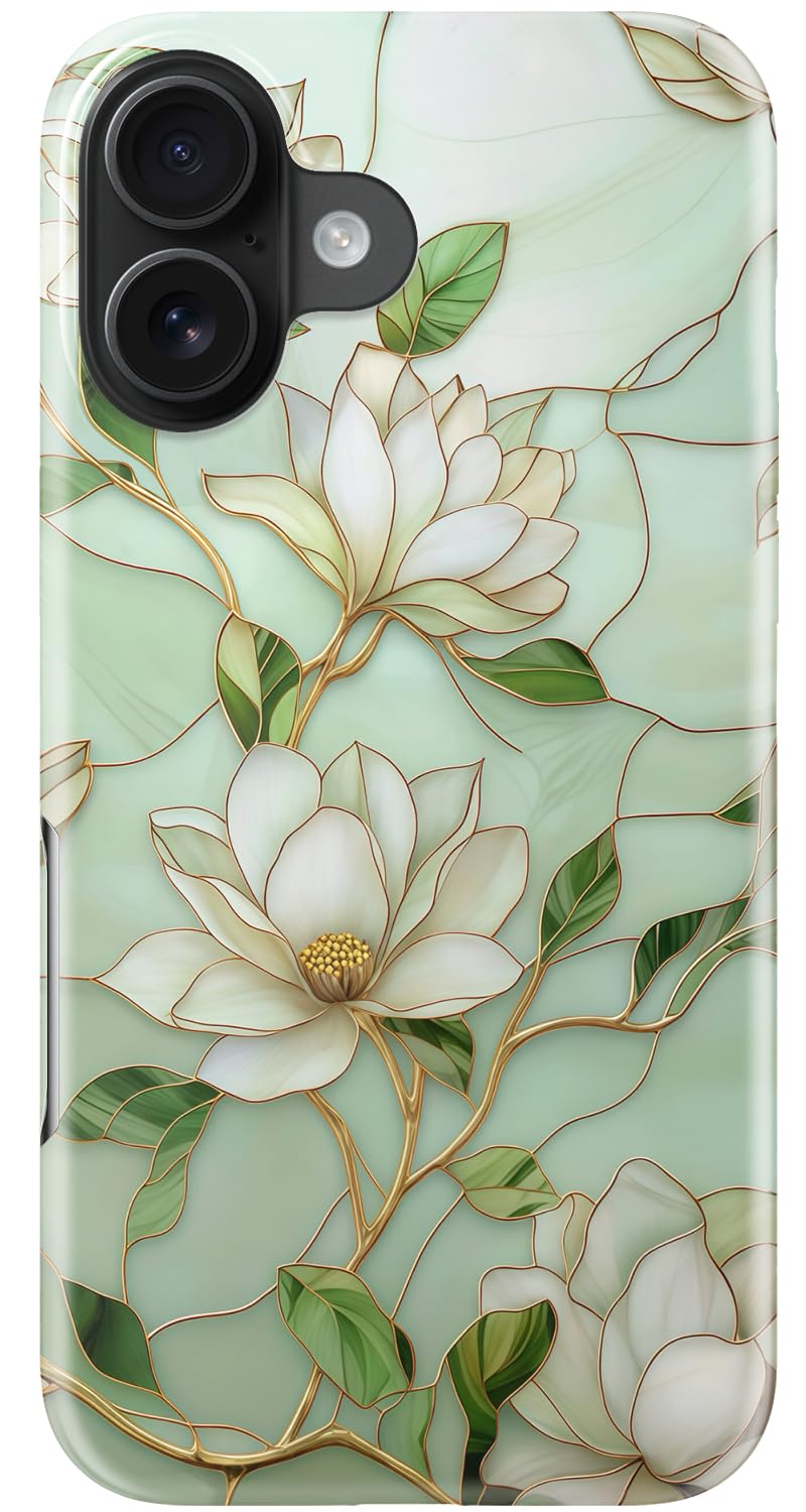 Goodon for iPhone 17 Pro Max Case Cute, Preppy Floral Design,Slim Silicone Protective Hard Cover, Wireless Charging Compatible Aesthetic Glossy Y2K Phone Cases for Women Girls, Marbled Floral Veins — view 45