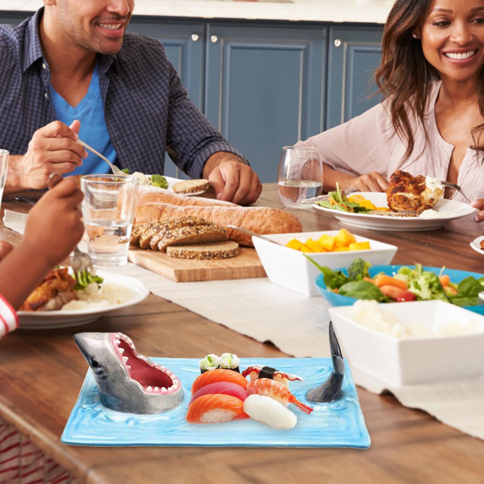 Shark Sushi-Teller, Keramik-Sushi-Teller Käseplatte Multifunktional