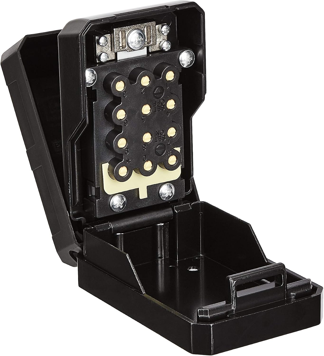 Amazon Basics Wall Mount Push Button Key Storage Lock Box, Black/Grey, 1-Pack