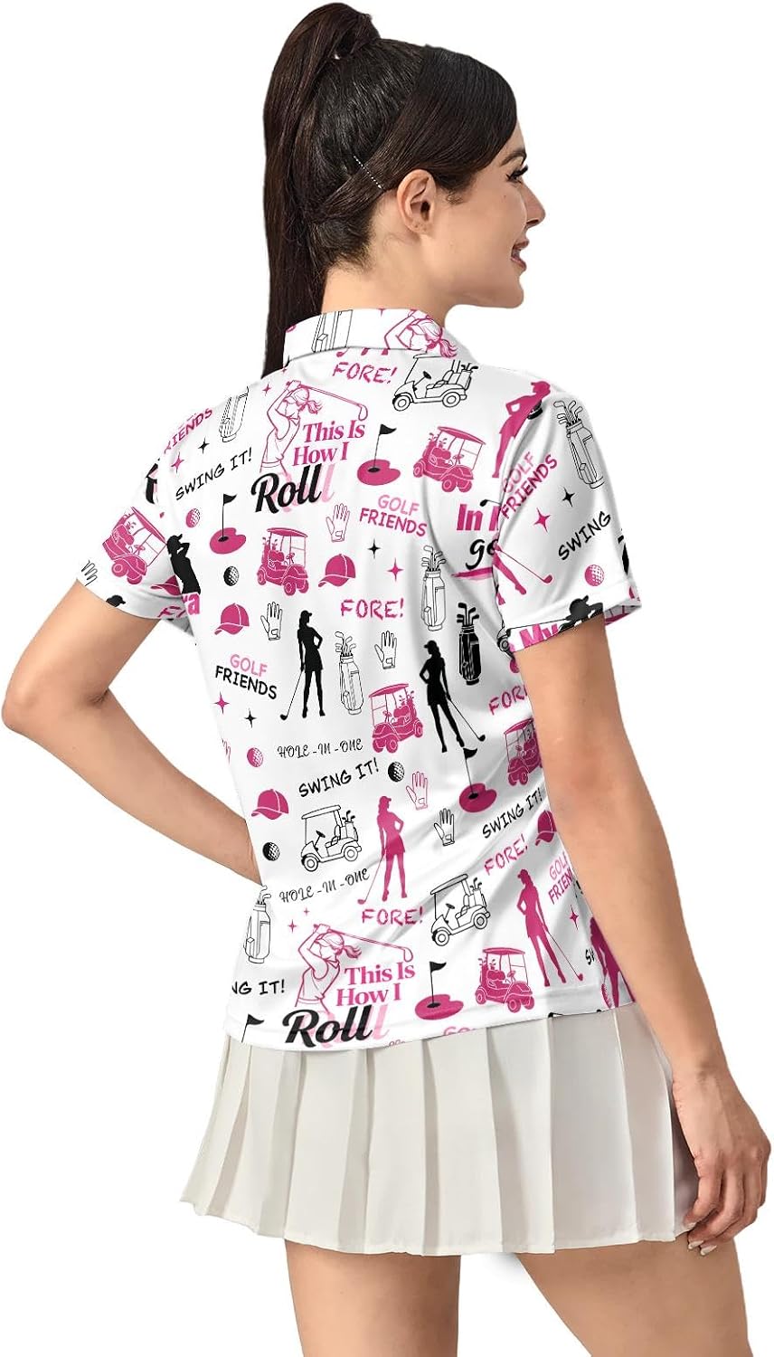 Womens Golf Polo Shirt Funny Golf Shirt for Women